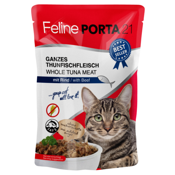 feline-porta-21-alimentacion-humeda-en-sobres-100g-para-gatos-atun-ternera