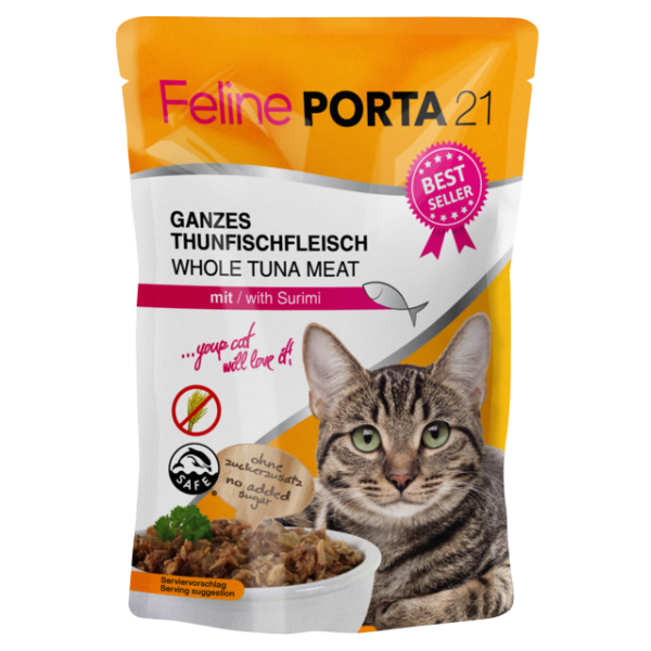 feline-porta-21-alimentacion-humeda-en-sobres-atún-surimi-100g-para-gatos